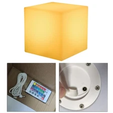 Glowing Cube Square Stool LED Light Cube for Seat Chair Waterproof Rechargeable
