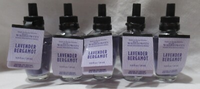 Bath & Body Works Wallflower Fragrance Refill Bulb Set Lot 5 LAVENDER BERGAMOT