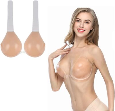 Silicone Strapless Backless Invisilift Bra Size A-H Invisible Bra Self Adhesive