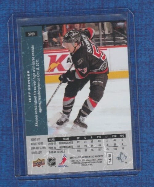 2012-13 SP Authentic Hockey 94'-95' Retro # SP89 Jeff Skinner - Image 2 of 2