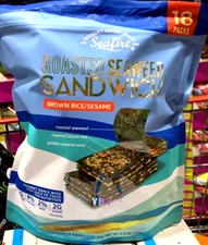 Seafire Roasted Seaweed Sandwich Crisp Brown Rice Sesame 18 Packs-0.3 oz, 5.4 oz
