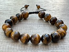 Grade A Tiger Eye Crystal Adjustable Bead Bracelet 10mm,Genuine Bracelet