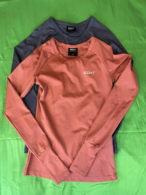 Echt Women's Fitness Two Shirts Long Sleeve Thumbholes Pullover Base Layer