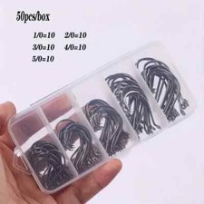 50pcs Circle Barbed Octopus Hooks - Strong Offset Hooks For Catfish