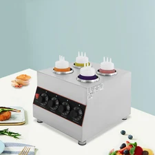 Countertop Electric Sauce Warmer Dispenser Sauce Heat Warmer Stainless Steel 