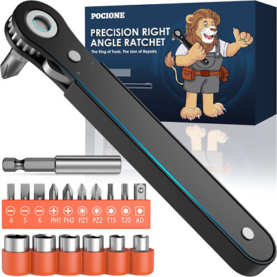 Right Angle Screwdriver Mens Gifts - 90 Degree Offset Ratcheting Screwdriver Poc
