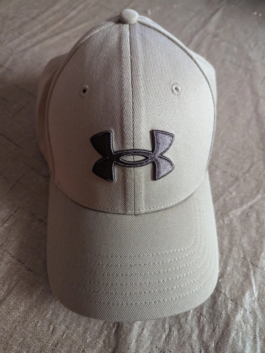 UNDER ARMOR MEN'S BALLCAP/HAT Beige/Khaki FITTED SIZE MEDIUM/LARGE Pre-owned