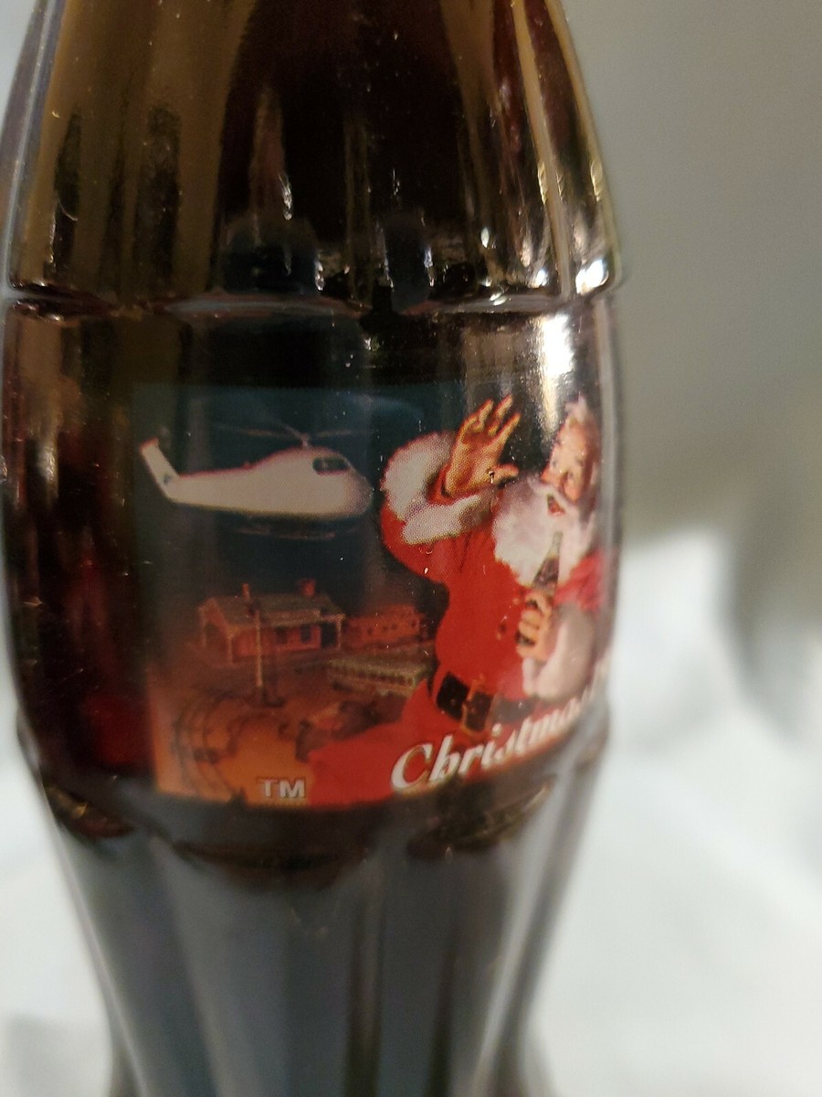 Coca Cola 8 Oz Glass Bottle Christmas 1996 Full Unopened Coke