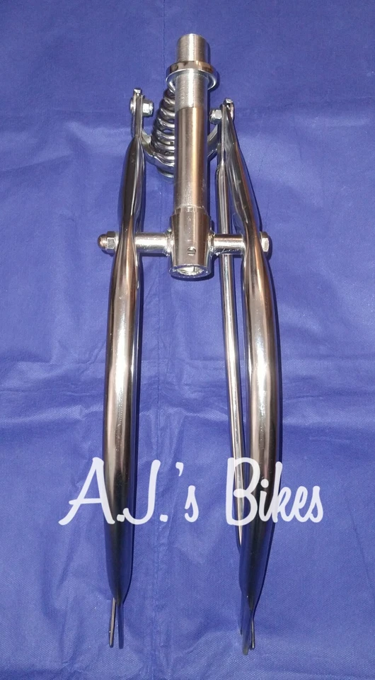 20"  Bent Springer Forks In Chrome - Image 3 of 4