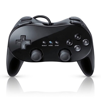 Pro GamePad   Controller   Joypad (schwarz / black) - Nintendo Wii (NEU)   