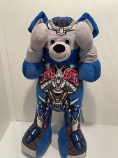 2017 Authentic Build A Bear Talking Blue Transformer Plush Autobot Optimus Prime