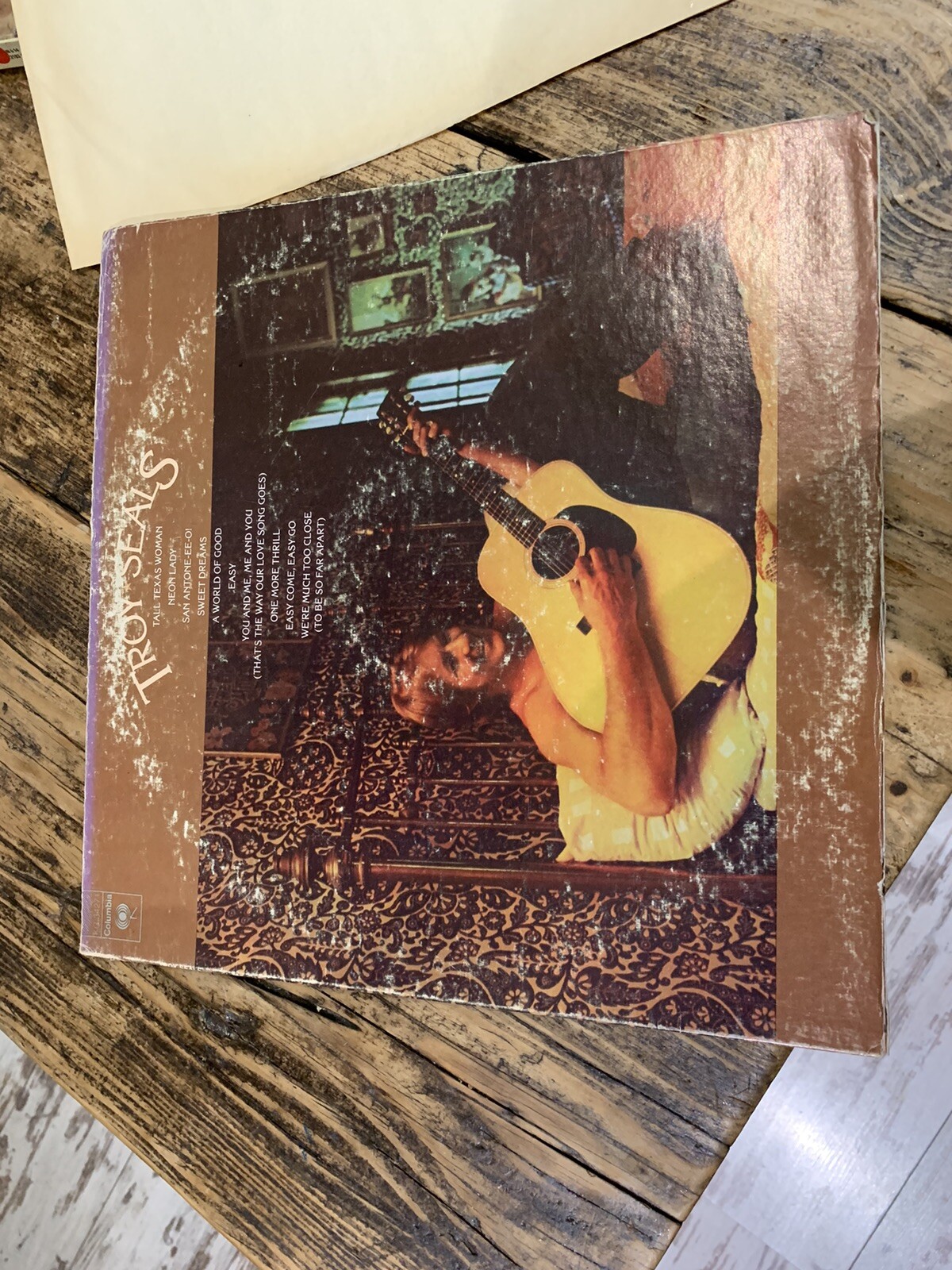 TROY SEALS Vinyl LP Colombia US A1/B1 1st Press Plays Perfect Country Folk Rock