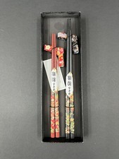 Japanese Laquer Chopsticks Set Of 2 With Rests in Original Retail Box