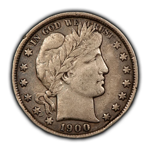 1900 50c Barber Silver Half Dollar - Deep Patina - VF/XF - SKU-Y6091