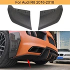 Carbon Fiber Rear Bumper Splitter Canard Trim Covers For Audi R8 2-Door 2016-18