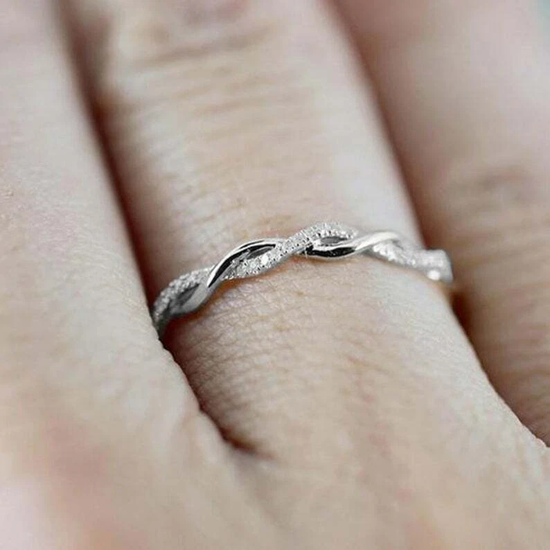 Twist Ring Rope Infinity Loose Twisted Skinny Band Thin Stack Ring