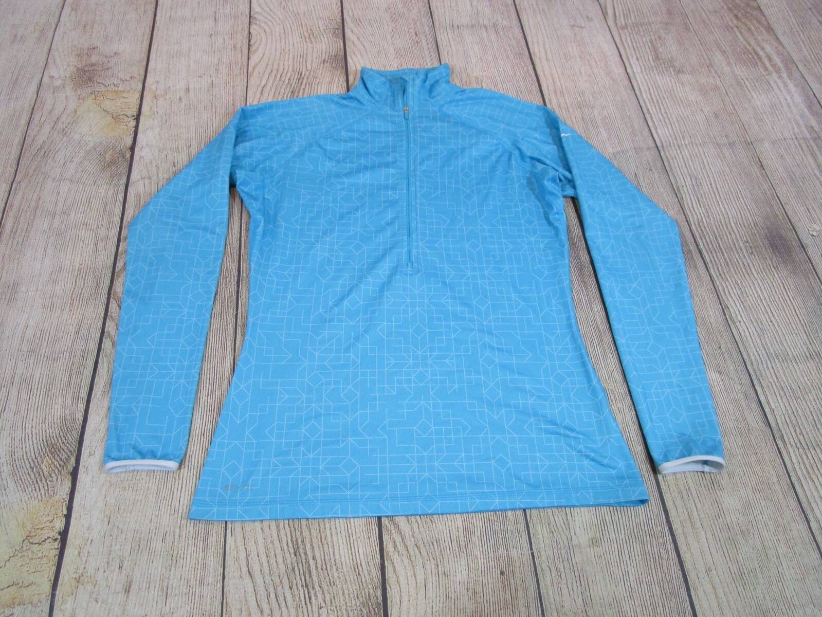 SACAI X NIKE Nike Pro blu chiaro bianco stampa geometrica 1 2 zip pullover giacca donna grande