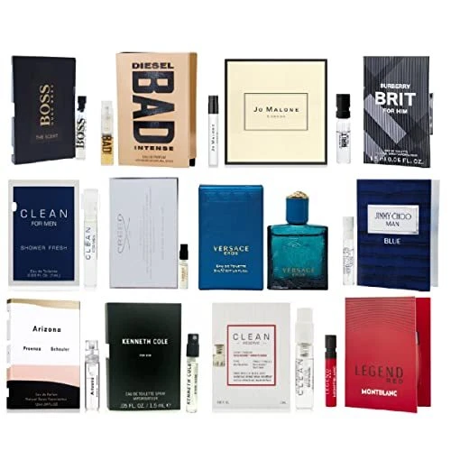 12 Men's Designer Cologne Sample Vial Men's Designer Fragrance Perfume  Popular