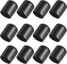 Bonsicoky 12Pcs Round Rubber End Caps 5/8 (16mm) ID Vinyl Flexible Bolt Chair Fo