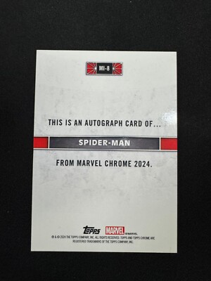 2024 Topps Chrome Marvel Red Refractor Auto Spider Man 1/5 #MI-8