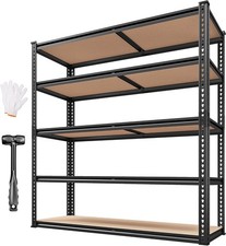 40" W Garage Shelving 2500LBS Storage Shelves 72" H Shelving 5 Tier 19.7''D