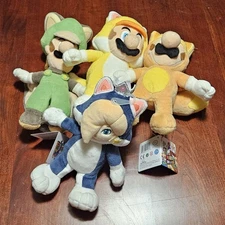 Cat Mario Luigi Plush Set Super Mario 3D World Sanei Nintendo Rosalina Lot Toys 