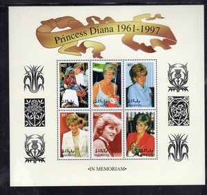 MALDIVES #2295-2297 1998 PRINCESS DIANA MINT VF NH O.G SHEETS (DJ5)