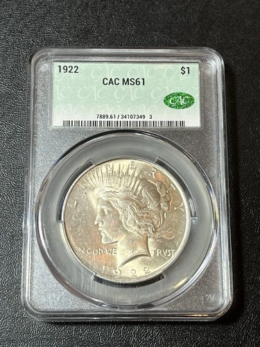 1922 Peace Silver Dollar CAC MS61 - Ships Free!