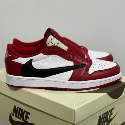 DM7866-101 New Travis Scott x Air Jordan 1 Retro White Red