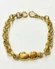 "9ct Solid Gold Boxing Glove Belcher Link Bracelet" Heavy 21.9g