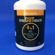 Vital Nutritive Vital Gut Health 4In1 ACV Prebiotics & Probiotics 60 Capsules