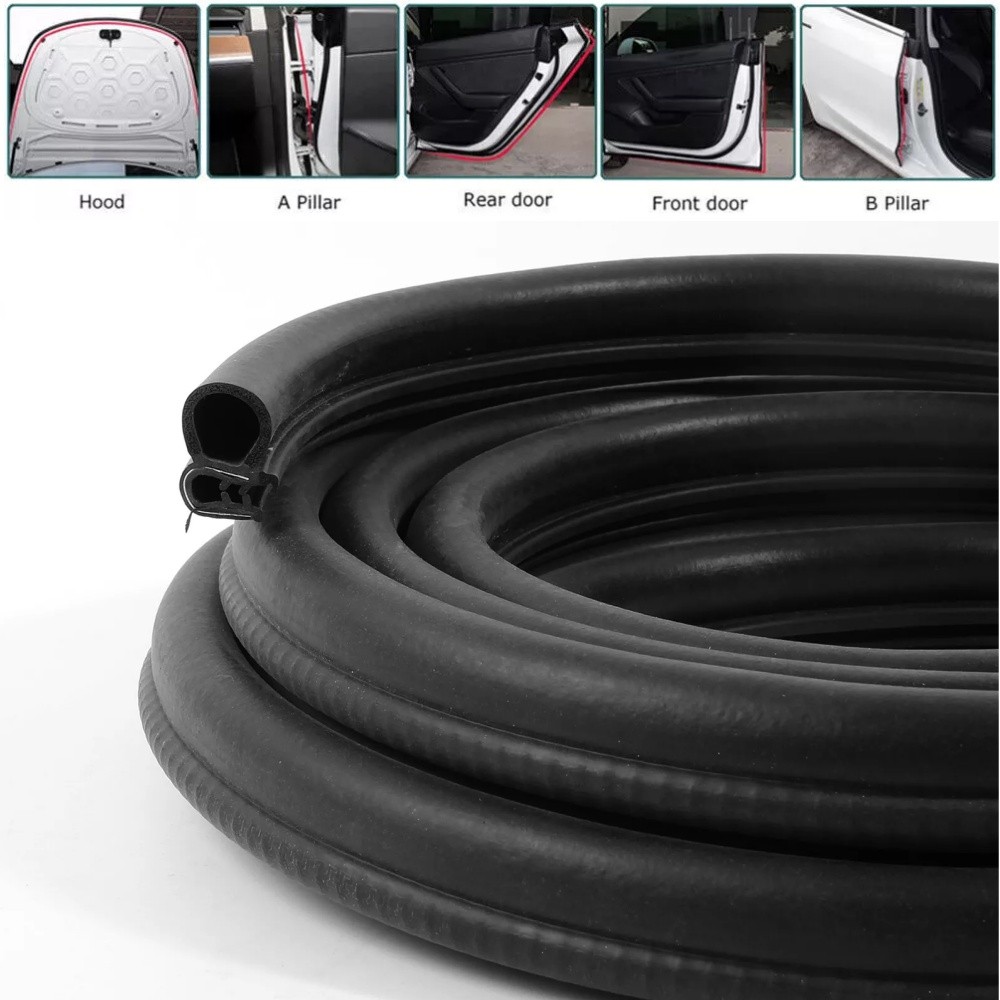 Automotive Door Weather Stripping 10Ft SUV Car Door Rubber Edge Trim Seal Strip