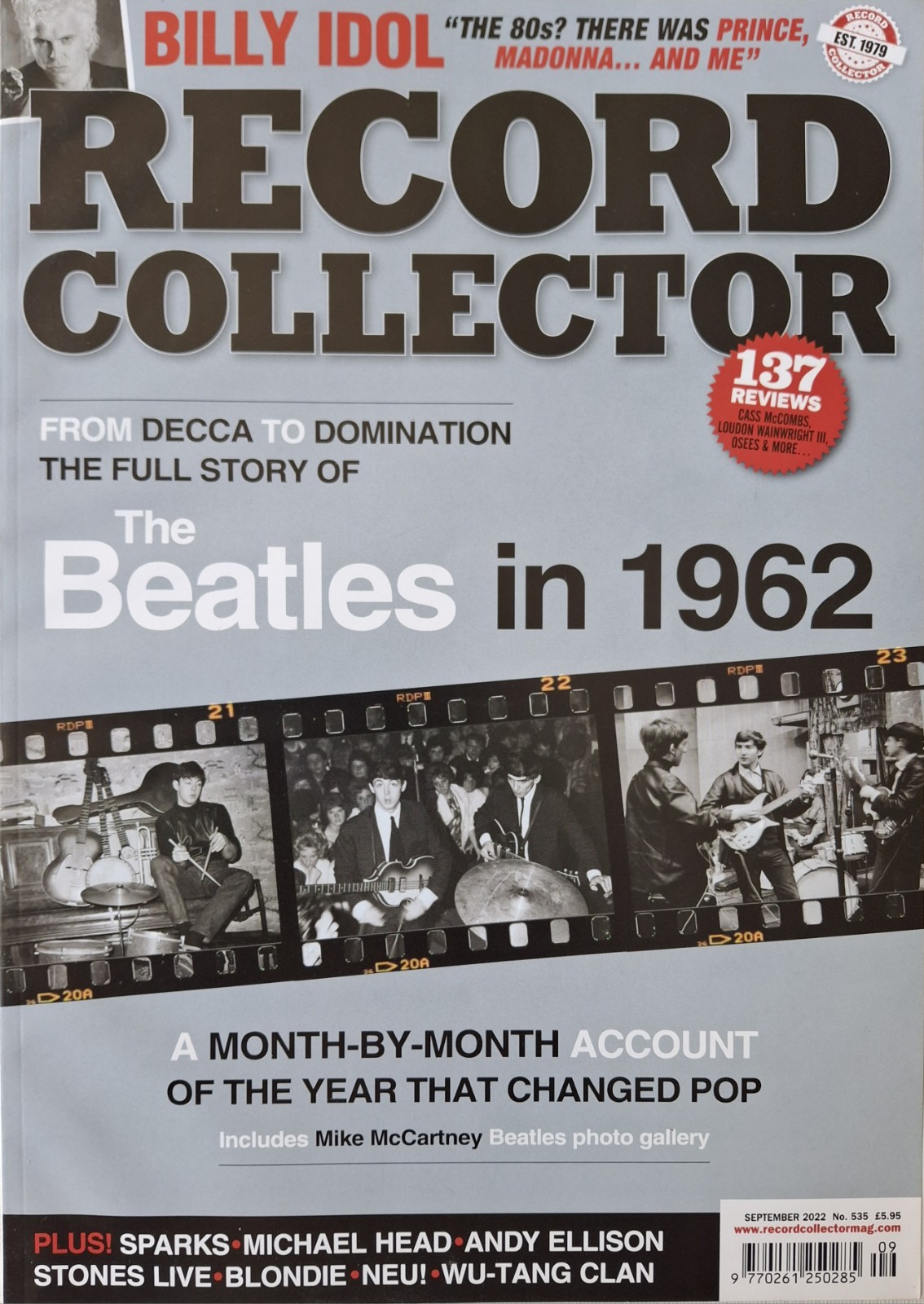 Record Collector Magazine No.535 The Beatles in 1962/Billy Idol 2022 Like New