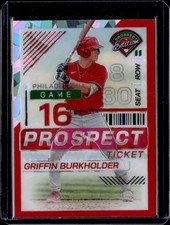 2024 Panini Prizm Prospect Edition Griffin Burkholder #158 Red Cracked Ice