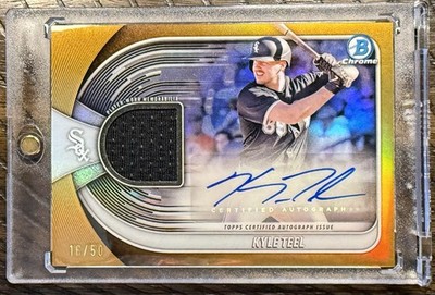 2025 Bowman Chrome Kyle Teel Gold Autograph Relic  Jersey Card #BCAR-KT 16/50