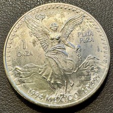 1994 Mexico 1 Onza 999 Plata Pura/Fine Silver Libertad - Only 400,000 Minted