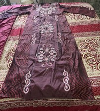 Embroidered Maroon Women's Kurta Kurtas/Kurti with Floral Design, Elegant Style