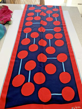 Vintage Vera Nuemann Oblong Graphic Scarf - Blues and Red