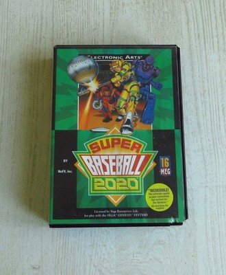 Super Baseball 2020 Sega Genesis mit Anleitung und Poster US Mega Drive