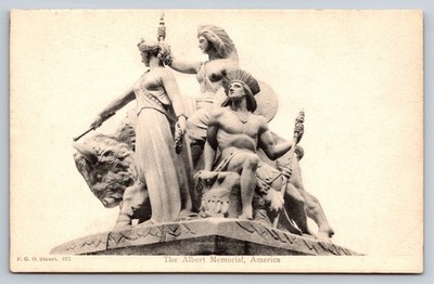 Albert Memorial America Allegorical Statue Postcard F.G.O. Stuart Printed