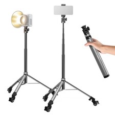 Neewer Basics Rolling Light Stand With 1/4 Screw/Smartphone Holder, Adjustable 