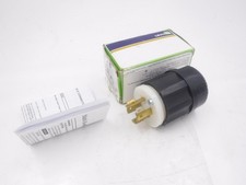 Leviton 3 Pole 4 Wire 20P 250V 3 Phase Black Grounding Locking Plug 2421