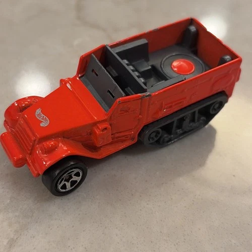 Hot Wheels 1974 Redline Half track Gun Bucket RARE ORANGE Army Truck Vintage