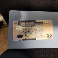 2009 Libya 20 Dinar Banknote UNC P74 Commemorative Qaddafi Africa Summit