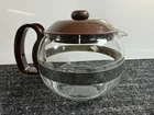 Vintage Pyrex Coffee Tea Glass Pot Brown Plastic Lid 6 Cup France