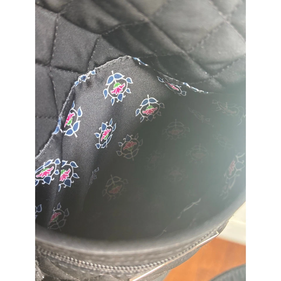 Vera Bradley Hipster Crossbody Classic Black Microfiber Quilted Bag 14529 - Image 4 of 4