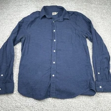Faherty Brand Shirt Mens Medium Blue Long Sleeve Button Down Chambray Look