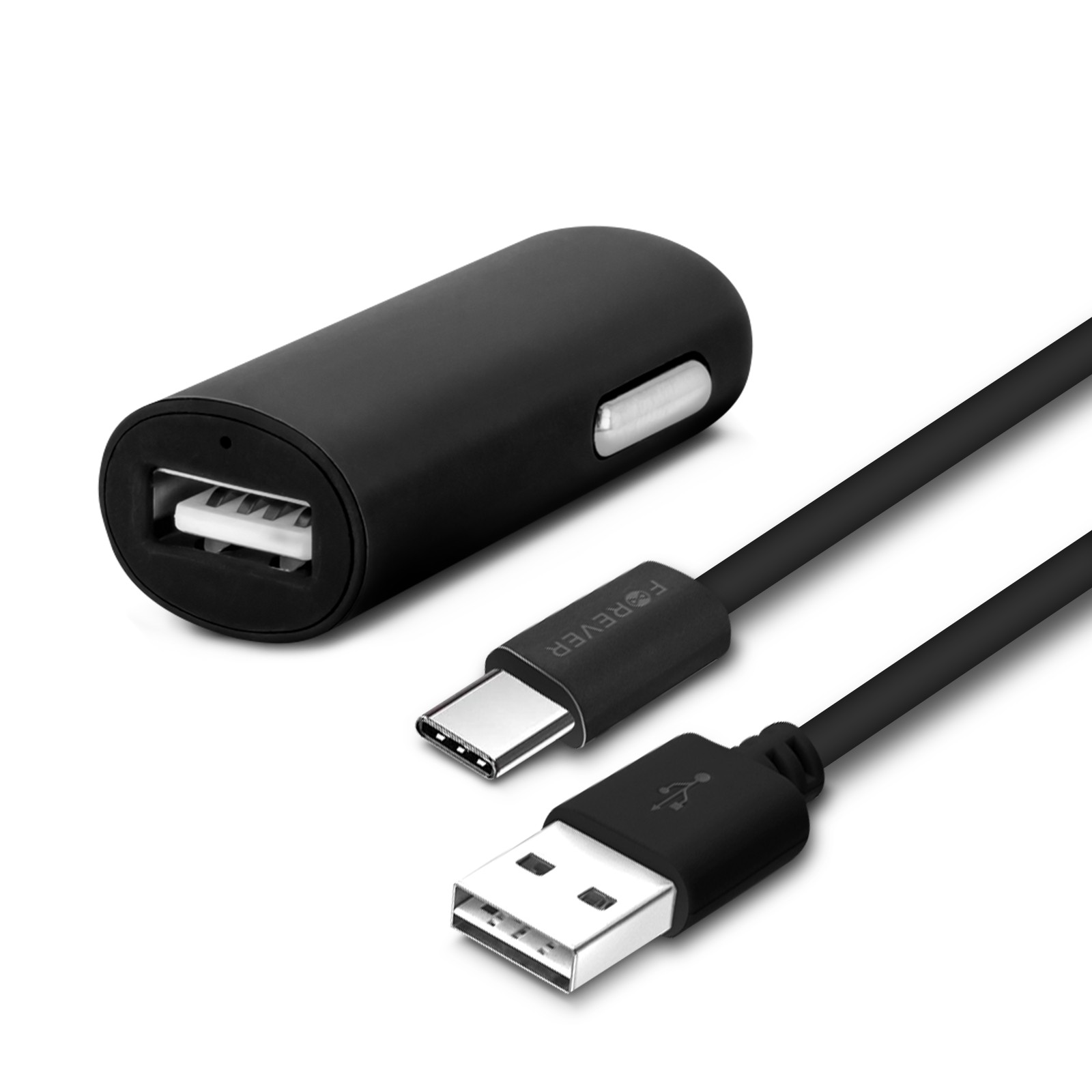 Chargeur voiture Forever 2A câble USB Type C pour smartphone
