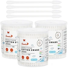 Precision Pointed Cotton Swabs 600 Count Organic Double Tipped Paper Sticks