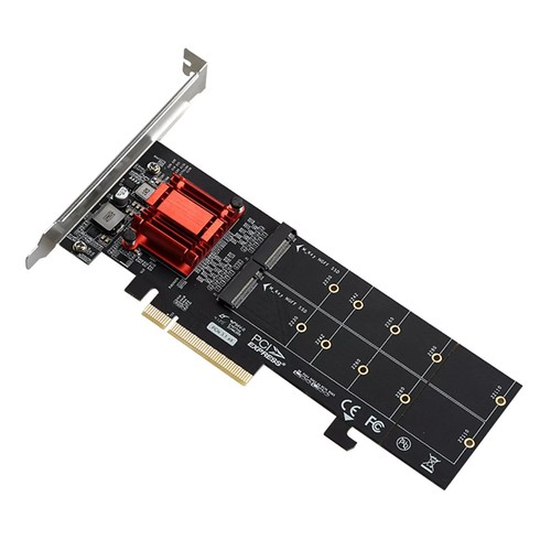 New PCIe 3.1 X8 To 2 Port M.2 SSD Adapter Expansion NVME Adapter Accessories - Afbeelding 4 van 11